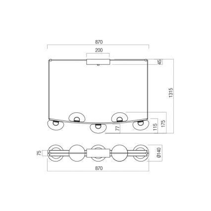 Redo 01-3244 - LED Stmievateľný luster na lanku SINCLAIR LED/35W/230V CRI 93 IP21 čierna