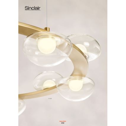 Redo 01-3247- LED Stmievateľný luster na lanku SINCLAIR LED/37,2W/230V CRI 93 IP21 zlatá