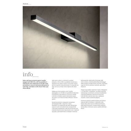 Redo 01-3268 - LED Kúpeľňové osvetlenie zrkadla ASTON LED/12W/230V 60 cm CRI 90 IP44 biela
