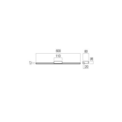 Redo 01-3268 - LED Kúpeľňové osvetlenie zrkadla ASTON LED/12W/230V 60 cm CRI 90 IP44 biela