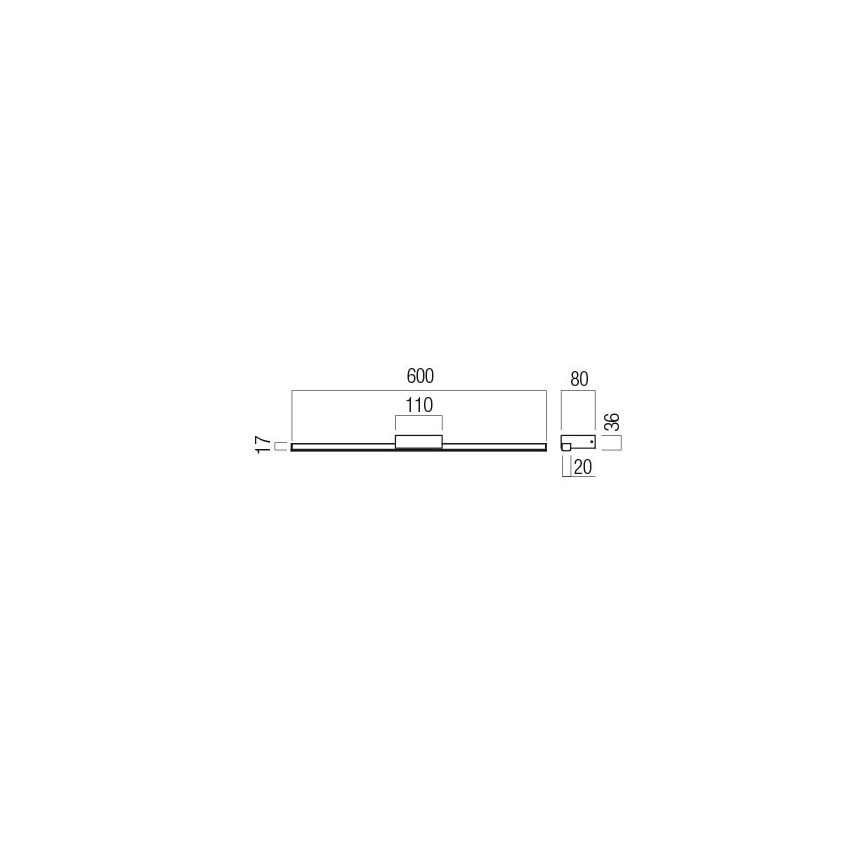 Redo 01-3268 - LED Kúpeľňové osvetlenie zrkadla ASTON LED/12W/230V 60 cm CRI 90 IP44 biela