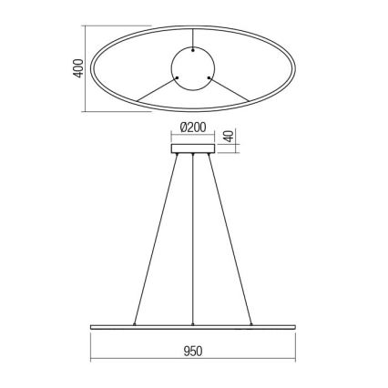 Redo 01-3337 - Stmievateľný LED luster na lanku LEO LED/48W/230V 3000/4000K CRI 90 biela
