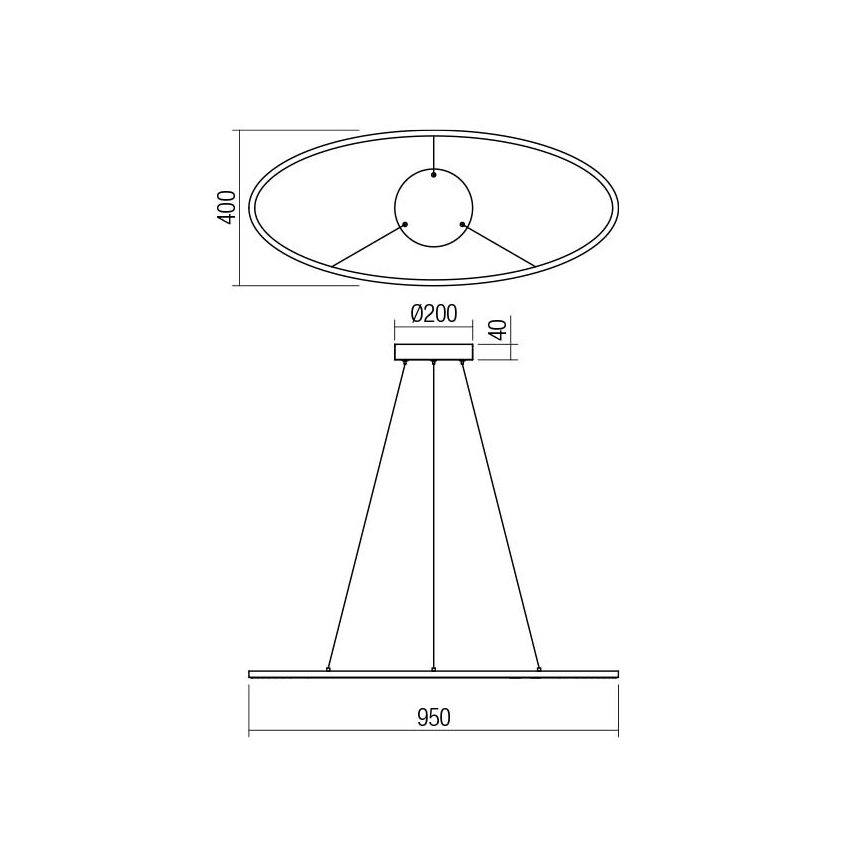 Redo 01-3337 - Stmievateľný LED luster na lanku LEO LED/48W/230V 3000/4000K CRI 90 40x95 cm biela