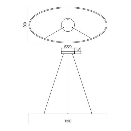 Redo 01-3340 - LED stmievateľný luster na lanku LEO LED/67W/230V 3000/4000K CRI 90 biela