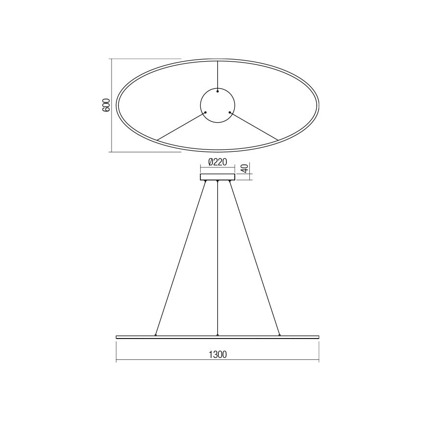 Redo 01-3341 - LED stmievateľný luster na lanku LEO LED/67W/230V 3000/4000K CRI 90 bronzový