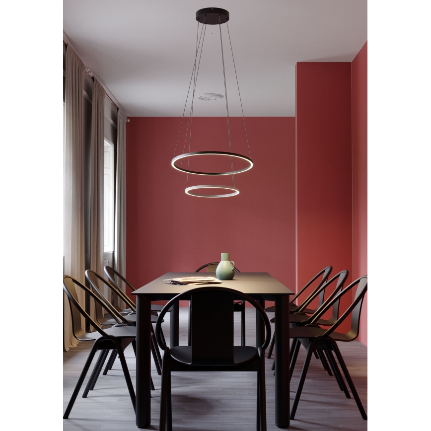 Redo 01-3343 - LED stmievateľný luster na lanku LEO LED/115W/230V 3000/4000K CRI 90 čierna