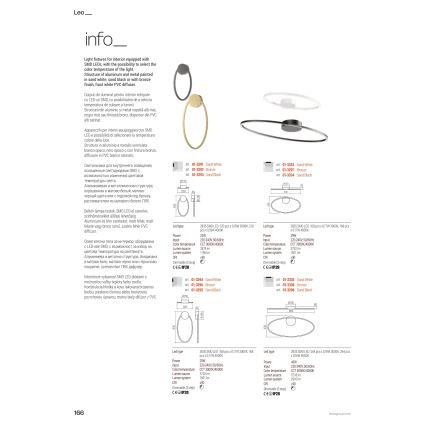Redo 01-3343 - LED stmievateľný luster na lanku LEO LED/115W/230V 3000/4000K CRI 90 čierna