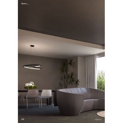 Redo 01-3378 - stmievateľný LED luster na lanku STORM LED/60W/230V 3000/4000/6000K CRI 90 priemer 80 cm čierna