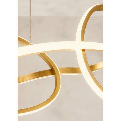 Redo 01-3389 - LED stmievateľný luster na lanku BIAS LED/90W/230V 3000/4500/6500K CRI 90 zlatý