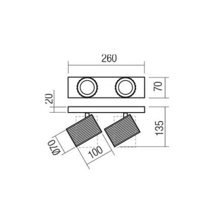 Redo 01-3402 - Bodové svietidlo DELPHI 2xGU10/7W/230V zlaté