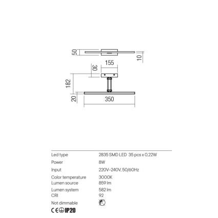 Redo 01-3461 - LED Obrazové svietidlo LINEAR LED/8W/230V 35 cm CRI 92 čierna