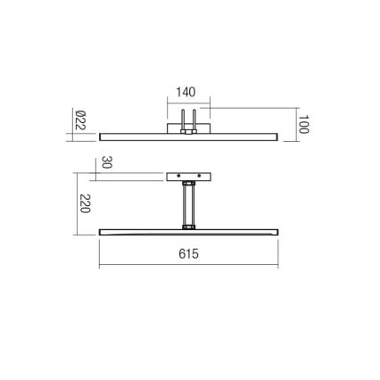 Redo 01-3470 - LED Obrazové svietidlo IKON LED/16,4W/230V 61,5 cm CRI 92 biela