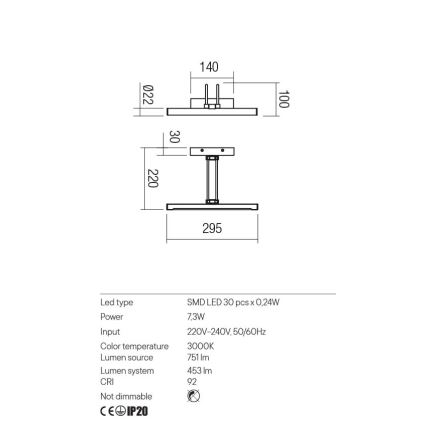 Redo 01-3472 - LED Obrazové svietidlo IKON LED/7,3W/230V 29,5 cm CRI 92 mosadz