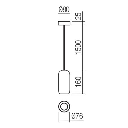Redo 01-3475 - Luster na lanku BOOM 1xGU10/10W/230V pr. 7,6 cm zelená