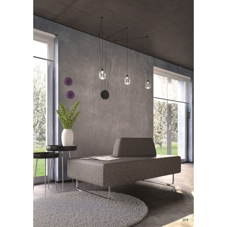 Redo 01-3485 - LED stmievateľné nástenné svietidlo KHADI 3xLED/5,5W/230V CRI 90 pr. 12 cm čierna/dymová