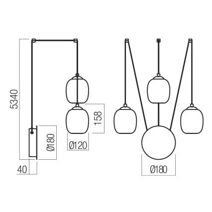 Redo 01-3485 - LED stmievateľné nástenné svietidlo KHADI 3xLED/5,5W/230V CRI 90 pr. 12 cm čierna/dymová