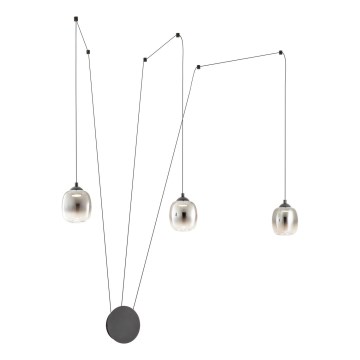 Redo 01-3485 - LED stmievateľné nástenné svietidlo KHADI 3xLED/5,5W/230V CRI 90 pr. 12 cm čierna/dymová