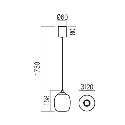 Redo 01-3486 - Elegantný závesný LED luster KHADI na lankách, LED/6W/230V, CRI 90, pr. 12 cm, čierna/dymová