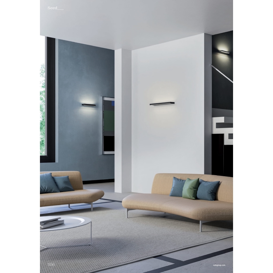 Redo 01-3555 - LED Nástenné svietidlo SEED LED/30W/230V čierna