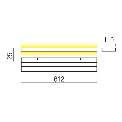 Redo 01-3555 - LED Nástenné svietidlo SEED LED/30W/230V čierna
