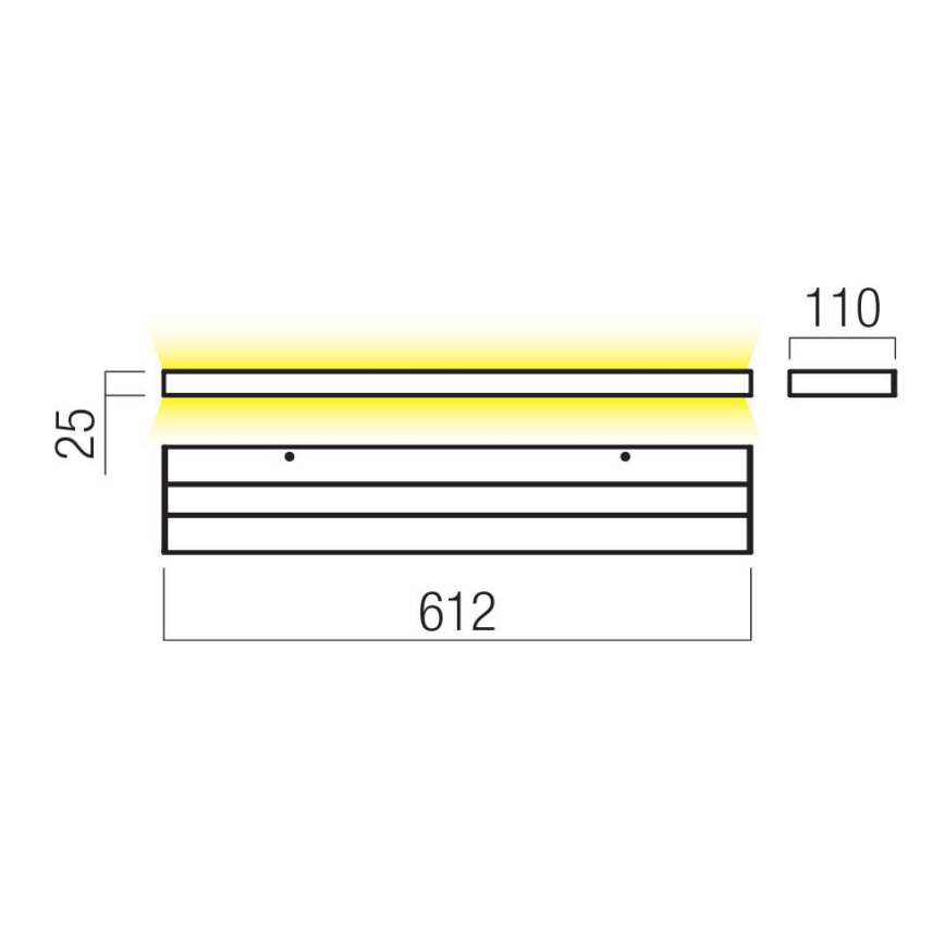 Redo 01-3555 - LED Nástenné svietidlo SEED LED/30W/230V čierna