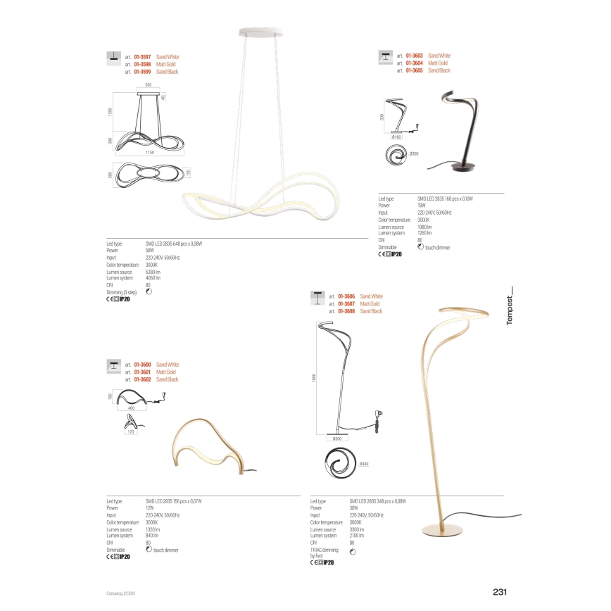 Redo 01-3599 - LED stmievateľný luster na lanku TEMPEST LED/58W/230V čierna