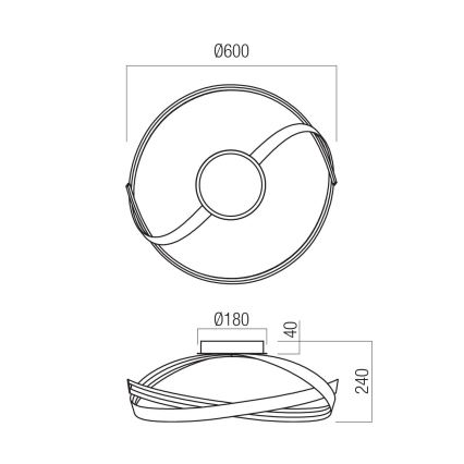 Redo 01-3613 - LED stmievateľné stropné svietidlo IMPULS LED/34W/230V Ø 60 cm zlaté