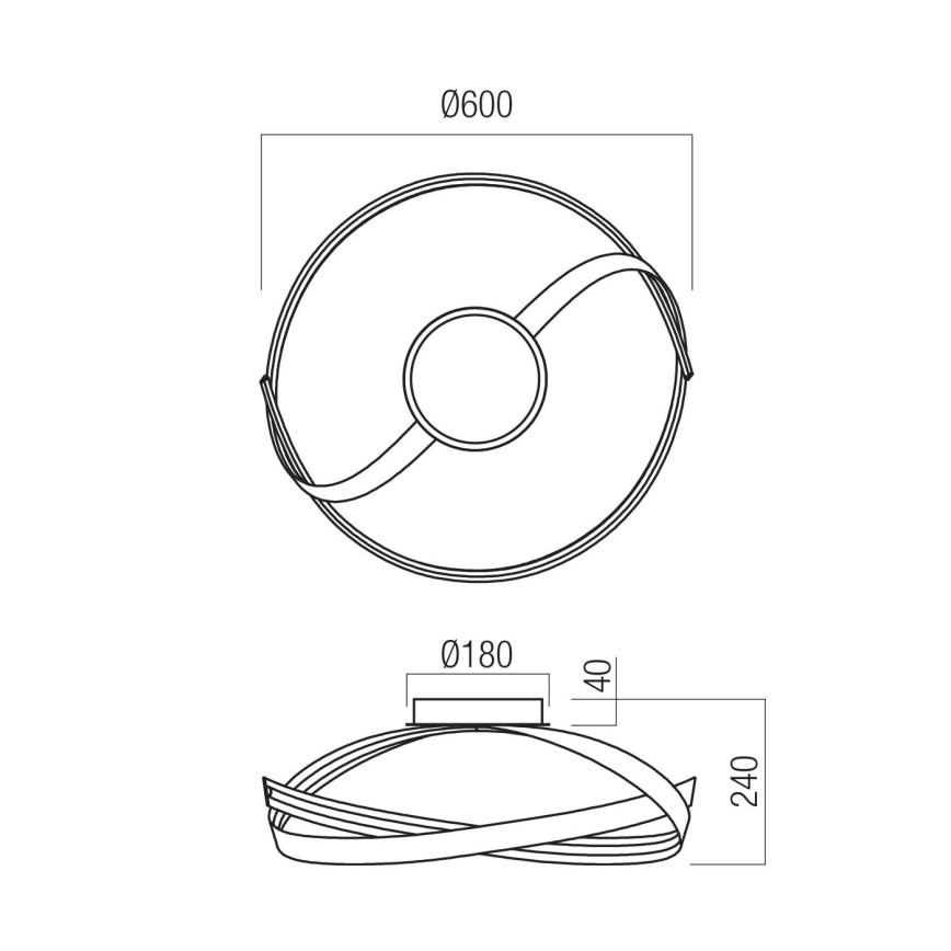 Redo 01-3613 - LED stmievateľné stropné svietidlo IMPULS LED/34W/230V Ø 60 cm zlaté