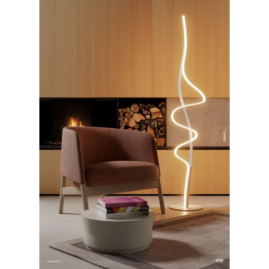 Redo 01-3625 - LED stmievateľná stojacia lampa IMPULS LED/36W/230V zlatá