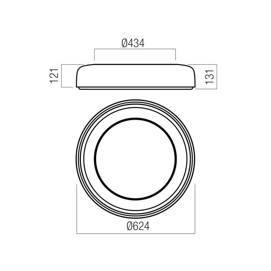 Redo 01-3724 - LED Stropné svietidlo DIP LED/40W/230V 2700/3000/4000/5000/6500K CRI 90 pr. 62,4 cm čierne