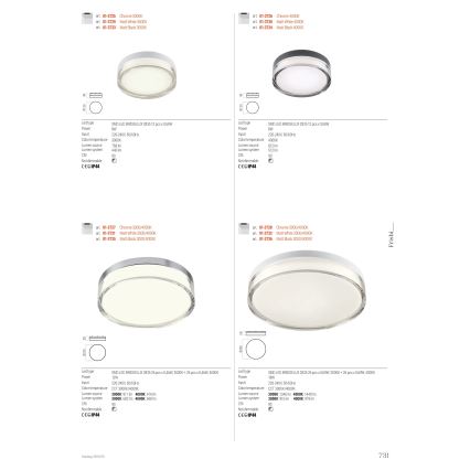 Redo 01-3727 - LED Kúpeľňové stropné svietidlo FRISBI LED/12W/230V pr. 23 cm CRI 90 3000/4000K IP44 lesklý chróm