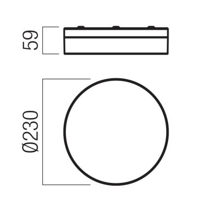 Redo 01-3735 - LED Kúpeľňové stropné svietidlo FRISBI LED/12W/230V pr. 23 cm CRI 90 3000/4000K IP44 čierna