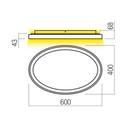 Redo 01-3807 - LED stmievateľné stropné svietidlo NOBU LED/60W/230V 3000/4000K CRI 90 zlaté