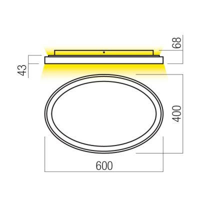 Redo 01-3808 - LED stmievateľné stropné svietidlo NOBU LED/60W/230V 3000/4000K CRI 90 čierna