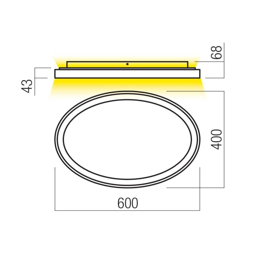 Redo 01-3808 - LED stmievateľné stropné svietidlo NOBU LED/60W/230V 3000/4000K CRI 90 čierna