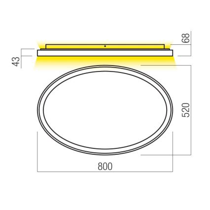 Redo 01-3810 - LED stmievateľné stropné svietidlo NOBU LED/80W/230V 3000/4000K CRI 90 zlaté