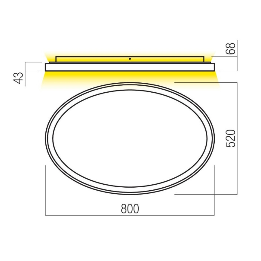 Redo 01-3811 - LED stmievateľné stropné svietidlo NOBU LED/80W/230V 3000/4000K CRI 90 čierna