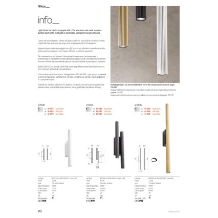 Redo 01-3856 - Závesný LED luster na lanku NIKOS LED/8W/230V 3000K CRI 90, priemer 6 cm, biela