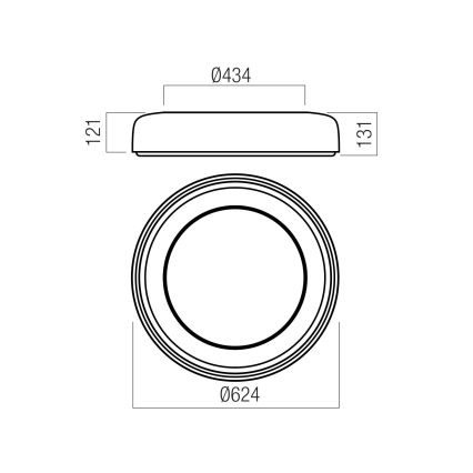 Redo 01-3941 - LED stropné svietidlo DIP LED/40W/230V 2700/3000/4000/5000/6500K CRI 90, priemer 62,4 cm, biela