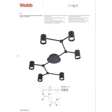 Redo 01-4048 - Bodové svietidlo WEBB 6xGU10/10W/230V čierna