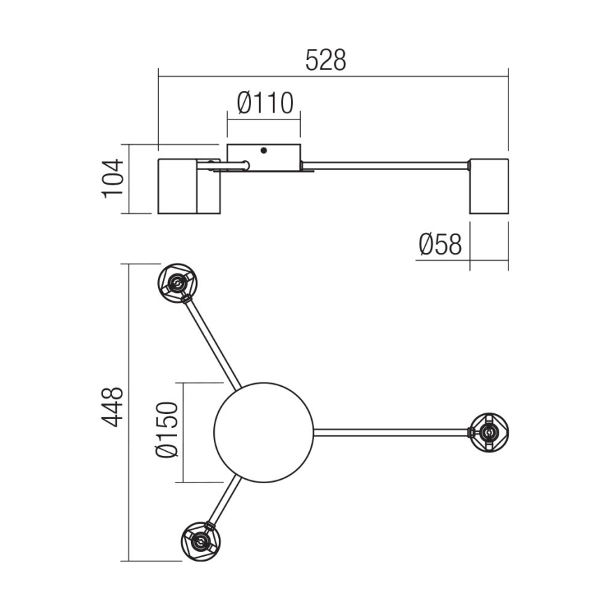 Redo 01-4049 - Bodové svietidlo NOA 3xGU10/10W/230V zlatá