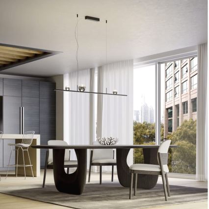 Redo 01-4302 - LED stmievateľný luster na lankách DUNE LED/48W/230V 3000K CRI 90 čierna/dymová