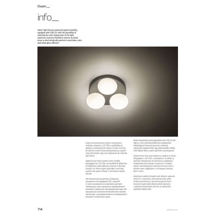 Redo 01-4310 - LED kúpeľňové stropné svietidlo OVUM 4xLED/5W/230V 3000/4000K CRI 90 IP44 biela/mosadz