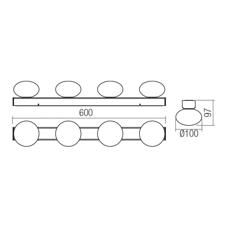 Redo 01-4310 - LED kúpeľňové stropné svietidlo OVUM 4xLED/5W/230V 3000/4000K CRI 90 IP44 biela/mosadz