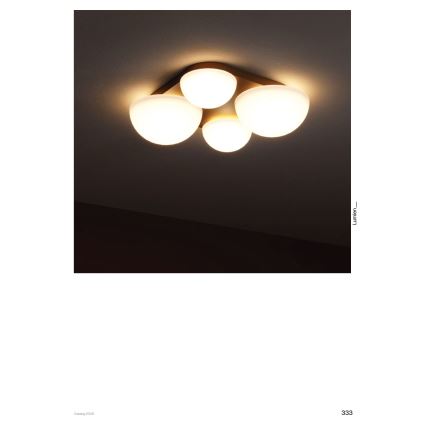 Redo 01-4332 - LED stropné svietidlo LUMIEN 4xLED/26W/230V 2700/3000K CRI 90 biela/zlatá