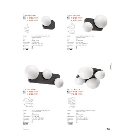 Redo 01-4333 - LED Stropné svietidlo LUMIEN 4xLED/26W/230V 2700/3000K CRI 90 biela/čierna