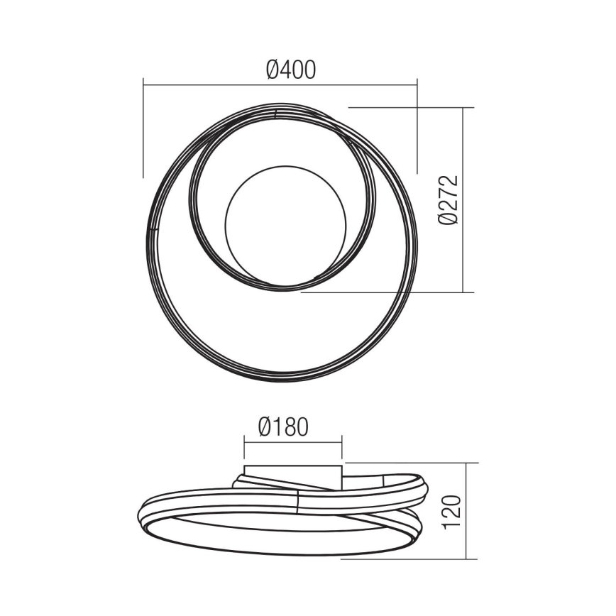 Redo 01-4354 - LED Stmievateľné nástenné svietidlo TORSION LED/30W/230V 2700/3000/4000K CRI 90 biela