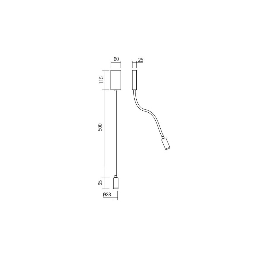 Redo 01-4475 - LED flexibilná lampička WALLIE LED/3W/230V USB CRI 90 bronzová