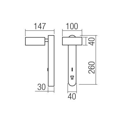 Redo 01-4640 - LED nástenné svietidlo SADES LED/6W/230V CRI 90 USB biela