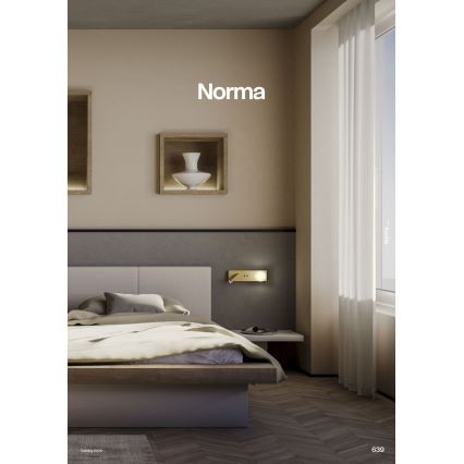 Redo 01-4661 - LED nástenné svietidlo NORMA LED/5W/230V + LED/3W CRI 90 USB biela/zlatá